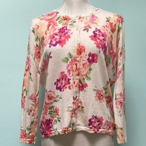 FINAL MARKDOWN Garnet Hill Floral Cardigan